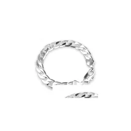 Łańcuch 925 Sterling Sier Bransoletka na bok 6 mm8m10 mm mężczyzn Kobiet Biżuteria 230411 DROP DHHCN