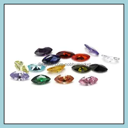 Löst diamanter mode 30 st/ väska 7x14 mm blandar färgfasetterad marquise skärform 5a lös kubik zirkoniumpärlor för smycken diy otbpe