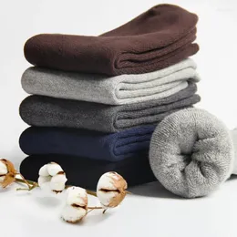 Soca de meias masculinas Cotton Men Men de alta qualidade 5 pares engrossam negócio quente negócio preto de outono inverno para masculino térmico