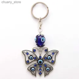 Клавичные шнурки Lucky Eye Butterfly Keyring Evil Eye Charms Key Chain Bag Sage Jewelry Fashion сплай