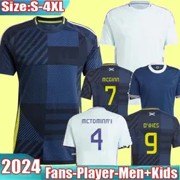 Skottland 24 25 Soccer Jersey 2024 Scottish National Team McGinn Football Shirt Kids Kit Home Navy Blue Away White 150 Years Anniversary Special Robertson McTominay