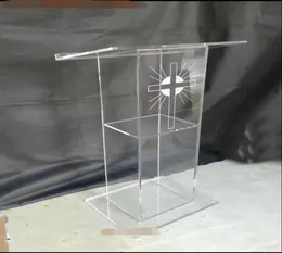 Pulpito acrilico trasparente a buon mercato Pulpito leggern Plexiglass Plexiglass Podium Glass Church Pulpit2393010