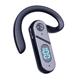 V28 Benlednings hörlurar öronkrok brusreducerande digital display Enkel öronmonterad sport in-ear Business bluetooth headset trådlöst hörlur