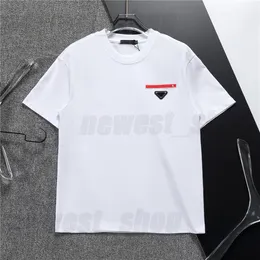 디자이너 남성 티셔츠 Tshirt 스 플라이 싱 스크류 코튼 티셔츠 티 럭셔리 클래식 실리카 레드 스트라이프 금속 삼각형 형상 느슨한 유럽 탑