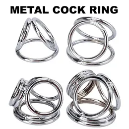 Metallhahn -Männer Ejakulationsverzögerung Sexualtraining Supplies AIDS BDSM Ehepaar Ehepaar Skrotal Zurückhaltung Masturbation Spermie Ring 240417