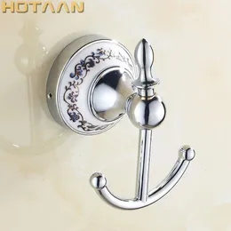 Seramik Robe Hooks Krom Paslanmaz Çelik Havlu Duvar Askısı Banyo Aksesuar Organizatör Giysileri Raf Hyt11802c 240407