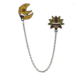 Broschen Anime Soul Eater Emaille Brosche Stecknadel Die Sonne und Mondkette Anhänger Abzeichen Cosplay Requisiten Schmuck für Fans Rucksack Geschenk