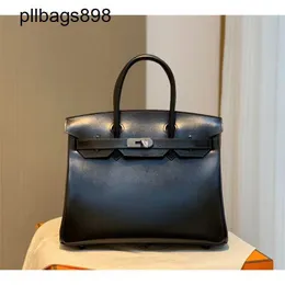 Designer Handmade 7a Handbag Bikns Genuine Leather BOX Large 35Cm Handsewn Black Button Womens with High WomensQNJZ