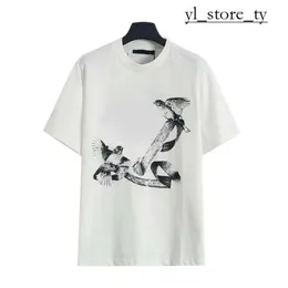 Louies Vuttion Com Trub Designer Мужская футболка роскошная 100% хлопковая дышащая с коротким рукавом Louise Женская одежда Топы