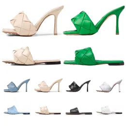 2024 Lido Sandals Slippers Woman Designer Dress Shoes Woven Mules Flat Slides Intrecciato Nappa Square Sules Ladies Wedding High Heels Thin Pumps Flip Flops Shoe