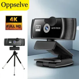 Webcams Webcam 4K Câmera Web Full HD Full com microfone USB online webcam Auto Focus 1080 P USB Alteração da webcam para laptop YouTube Desktop