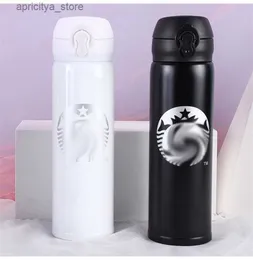 Классическая бутылка для бутылки с бутылкой Starbucks Thermos Cup Mugs нержавеющей стали изоляционные чашки 500 мл портативные вакуумные вакуумные фласк 262o L48