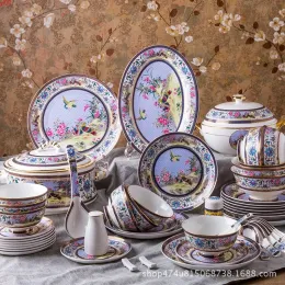 Устанавливает Jingdezhen Bronze Enamel Cutlery Set 60 кусоч