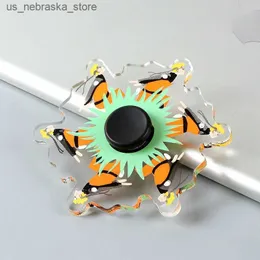 Novel Games Fidget Spinner Cartoon R188 Lager ADHD EDC Stress Relief Novel Hand Fingertip Gyroskop 3D Running Fun Toy for Children Q240418