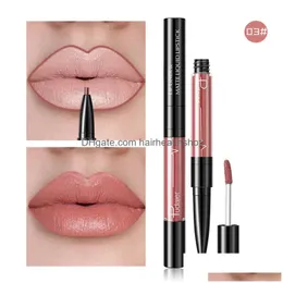 Lippenstift 16 Farbe Flüssigkeit mattrot rotes Lippen Make -up wasserdicht lang anhaltende nackte lila Lippensteine