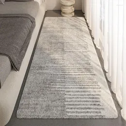 Teppiche kurzhaariger Nachtteppich weiches rutsch rechteckige Schlafzimmer Teppiche Fluffy Plush Striped Maschine Waschbar