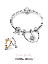 Pandoras Charme Designer Schmuck Frau Armband Pandorabracelet Neues Sonnenmond -abhängiges Armband Set weibliche kreative einfache kleine und vielseitige High -End