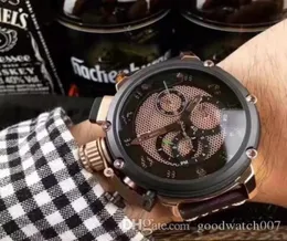 Men039s Sport Watches de alta qualidade agente de mergulhador quartzo favorito Chrono Brand 47 Big Case Leather Strap Watches Mens sp7242132