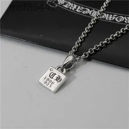 Ch Croix Square Hangtag Thai Silver använde Cruciform Anchor Pendant Personlig mångsidig halsband