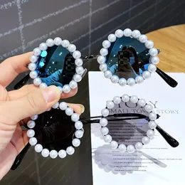 Zilead Retro Pearl Round Sunglasses Kids 고급 브랜드 디자이너 안경 남자 안경 소녀 소년 패션 태양 안경 그늘 안경 240412