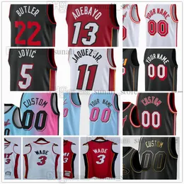 농구 LeBron Dwyane 3 Wade 6 James Jerseys Jason 55 Williams Alonzo 33 Mourning Chris 1 Bosh Jimmy 22 버틀러 Bam 13 Adebayo Tyler 14 Herro Duncan Robinson Printed