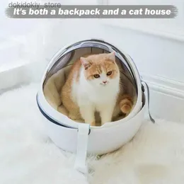 Crates de transportadoras de gatos Casas de múltiplas funções Backpack portátil portátil Campa de cachorro de gato para cápsula espacial Viagem de animais de estimação transparente Cae Pet House L49