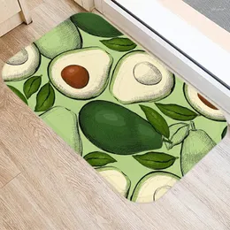 Carpets Avocado Pattern Bath Kitchen Entrance Door Mat Coral Velvet Carpet Doormat Floor Mats Colorful Anti-Slip Rug Home Decor 48047