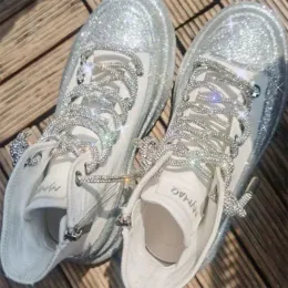 Stövlar glänsande strass sko spetsar charm för sneaker diy platta vita skor och sneaker skosnör vintage mode sko tillbehör