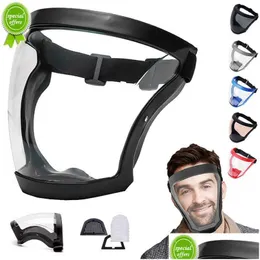 Other Kitchen Tools Reusable Fl Face Shield Work Mask Oil-Splash Proof Hd Transparent Safety Glasses Windproof Anti-Fog With Filters Dhz3D