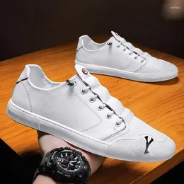 Casual Shoes Man Sneakers Solid Kolor Męski trend skórzany zwykły cztery sezonowe mokasyny zapatos para hombres a15