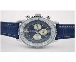 Toppkvalitet Nytt varumärke Automatiska Men039S armbandsur Navitimer Ti3 Blue Dial Blue Watches läder 1884 Fashion Male Luxury Watch 7354536