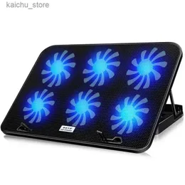 Diğer Bilgisayar Bileşenleri A9 Oyunu RGB Defter Serin 6 Fan Oyunu LED Işık Defteri Coolcold Serin 13-18 inç Macbook Defterler için Stand 2023 Y240418