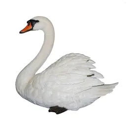 Decorações de jardim Swan estátua para decoração ornamentos de gramado estatuetas realistas escultura de animais Arte de arte de jardinagem de jardinagem Presentes de jardinagem