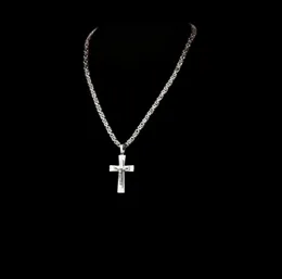 Colar de pedante de crucifixo católico colar de aço inoxidável dourado grossa de jóias de jóias de moda de moda de pescoço longa e sem pescoço Y2604237