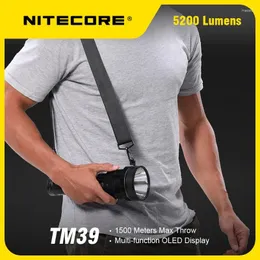 Flashlights Torches Nitecore TM39 OLED 실시간 디스플레이를 갖춘 5200LUMENS SEARCHLIGHT 고성능 LED TRCOH