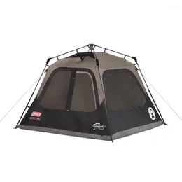テントとシェルター4パーソンキャビンキャンプテントインスタントセットアップ自然ハイキンググレー1ルーム貨物無料旅行用品機器ビーチ