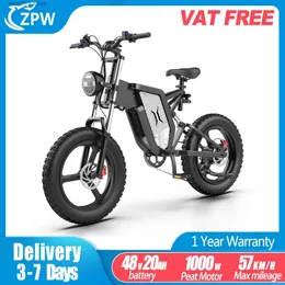 Bikes ZPW X20 Ectric Bicyc 2000W 48V35AH Hydraulic Oil Brake E bike 20inch 4.0 off-road Tire Ectric Bike Adult Mountain Ebikes L48