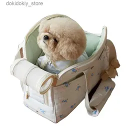 Cat Carriers Crates Hus Portable Pet Carrier Ba do Bas Small Dos Cat Outdoor Travel Slin Chihuahua Pu Yorkshire Terrier Puppy Supplies L49