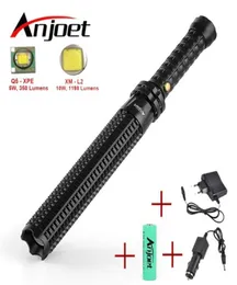 Anjoet Sets lanterna powerful telescoping led L2 Q5 flashlight tactical torch baton flash light self defense 18650 OR AAA 21031086523