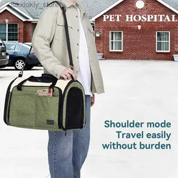 Cat Carriers Crates Houses Breatble Expanderbar husdjursbärare - Portable Handheld Shoulder Crossbody BA för katter och små DOS L49