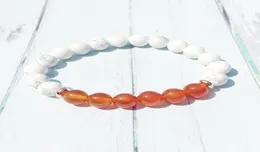 MG0442 8 mm Carnelian Womens Armband Howlite Emotional Balance Armband Natural Gem Stone Handgjorda armband hela8073180