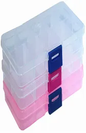 الشفافة البلاستيكية 10 فتحات منظم التخزين مربع العرض علبة تخزين مجوهر