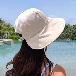 Breda randen hattar casual solskyddsmedel Kvinnor Fällbar baseballmössa Summer Sun Hat Stor solskade Bonnet utomhus bärbar hink