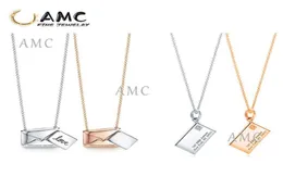 TF real 925 sterling silver original Pendant Necklaces 925 prata esterlina moda envelope amor forma chave diy colar pingente joias3486275