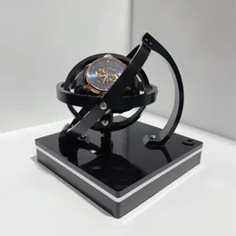 USB Charing مجسمة التلقائي مربع Watch Winder مربع العرض الفاخرة ميكانيكية winders Gyro Rotator 360 Yarn Winder 240412