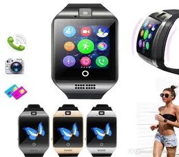 ساعة Smart Watch مع Camera Q18 Bluetooth Smartwatch Support Sim TF Card Activity Activity Tracker Sport Watch for Android8456160