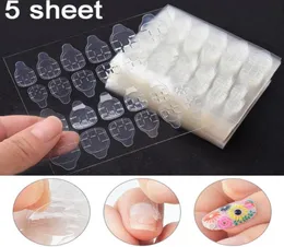 5 Sheetpack Clear Water of Washerd Adhesive Laschen Kristallgelee -Klebeband für Nägel falsche Nagelaufkleber gefälschte Nagel -Tipps2898669