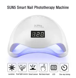 Sun5 48W tırnak kurutma makinesi UV LEAKS lambası için LED Jel Cilası Otomatik Sensör Manikür Salon Tool2941981 ile Hızlı Kurutma