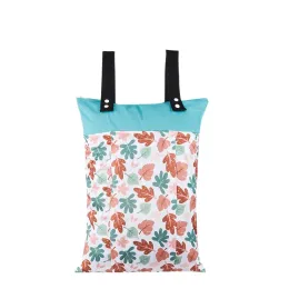 Taschen Happyflute Neue Druckpul wasserdichte Baby -Schnappschalter -Träger -Taschen für Mutter Kinderwagen verwenden 40*55 cm Doppelpocktwindel nasses Bag