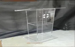 Billig transparent akrylpodiumpulstol Lectern Clear Plexiglass Podium Organic Glass Church Pulpit7528050